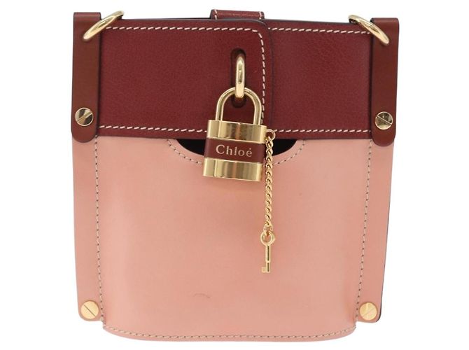 Chloé Chloe Abby Rocky Shoulder Bag Leather Pink Gold Tone Auth BA16799A - Jerrillo - vista 2
