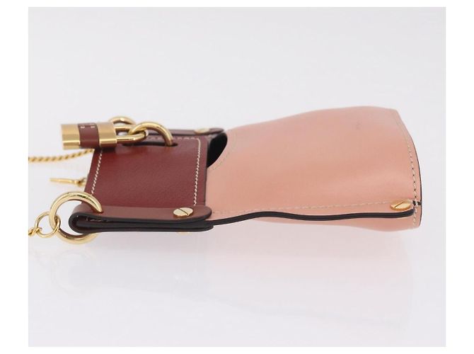 Chloé Chloe Abby Rocky Shoulder Bag Leather Pink Gold Tone Auth BA16799A - Jerrillo - vista 5