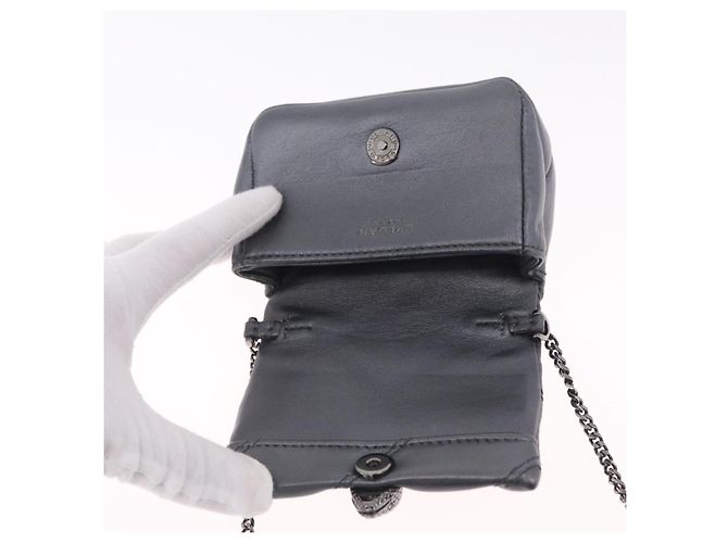 Bulgari BVLGARI Serpenti Chain Shoulder Bag Leather Gray Silver Auth 213428V - Jerrillo - vista 11
