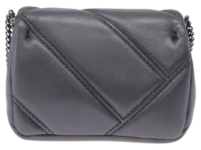 Bulgari BVLGARI Serpenti Chain Shoulder Bag Leather Gray Silver Auth 213428V - Jerrillo - vista 3