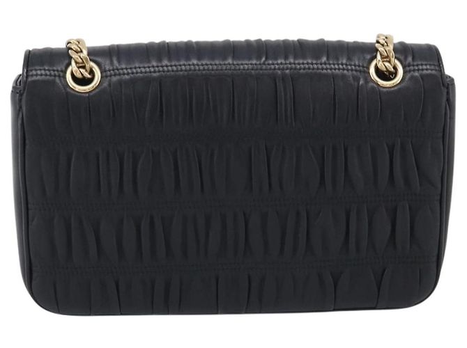PRADA Gathered Chain Shoulder Bag Leather Black Gold Tone Auth 210874V - Jerrillo - vista 3