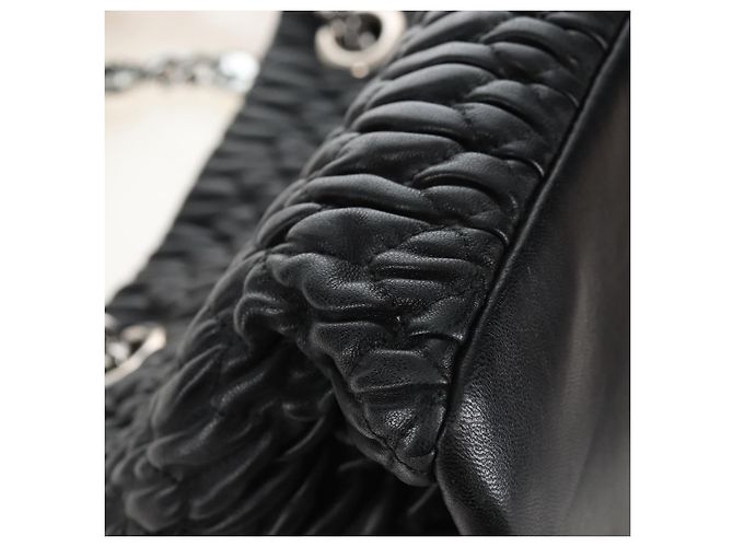 Miu Miu Matelasse Chain Shoulder Bag Leather 2way Black Silver Auth 213427M - Jerrillo - vista 19