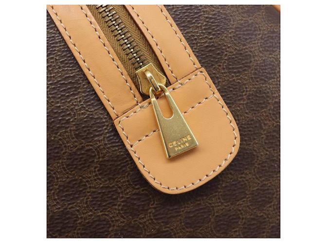 Céline CELINE Macadam Canvas Hand Bag PVC Leather Brown Gold Auth yk21046V - Jerrillo - vista 17