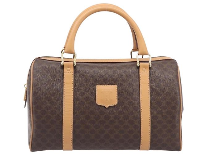 Céline CELINE Macadam Canvas Hand Bag PVC Leather Brown Gold Auth yk21046V - Jerrillo - vista 2
