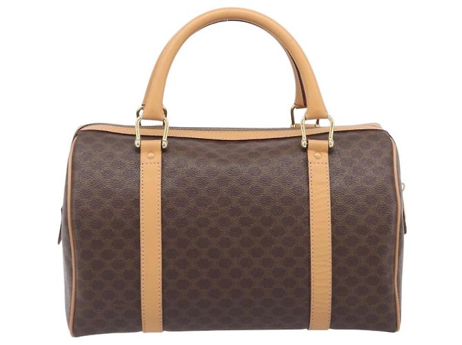 Céline CELINE Macadam Canvas Hand Bag PVC Leather Brown Gold Auth yk21046V - Jerrillo - vista 3