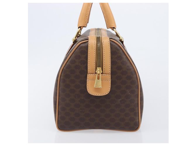 Céline CELINE Macadam Canvas Hand Bag PVC Leather Brown Gold Auth yk21046V - Jerrillo - vista 4