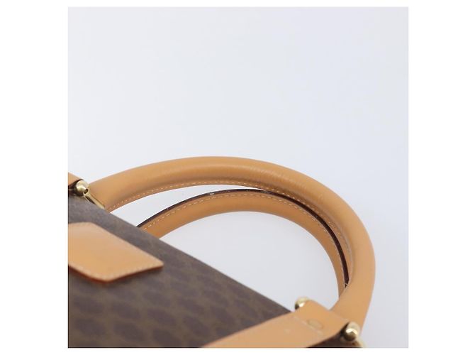 Céline CELINE Macadam Canvas Hand Bag PVC Leather Brown Gold Auth yk21046V - Jerrillo - vista 8