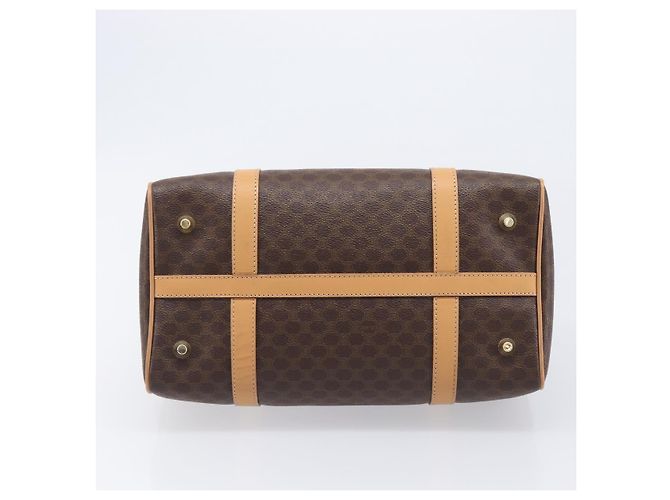 Céline CELINE Macadam Canvas Hand Bag PVC Leather Brown Gold Auth yk21046V - Jerrillo - vista 9