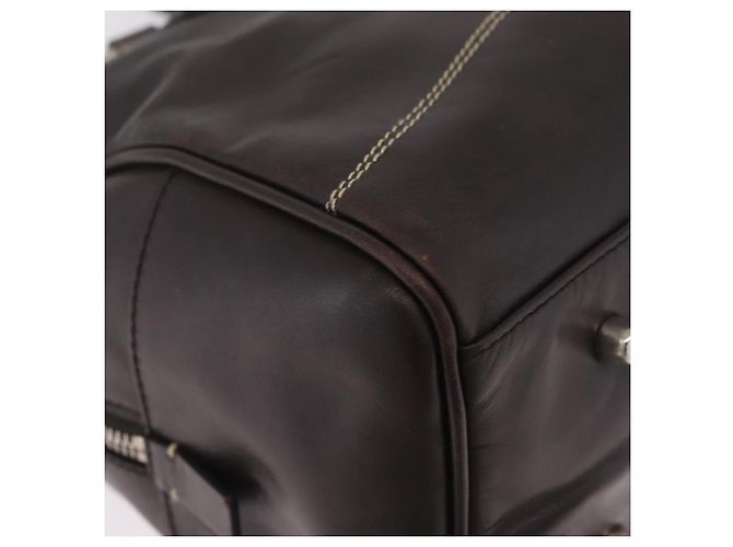 PRADA Mini Boston Bag Boston Bag Leather 2way Brown Silver B11075 Auth am12907A - Jerrillo - vista 16