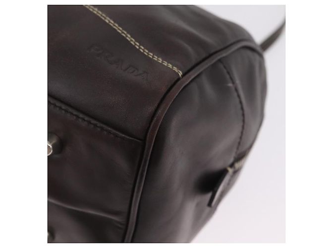 PRADA Mini Boston Bag Boston Bag Leather 2way Brown Silver B11075 Auth am12907A - Jerrillo - vista 19