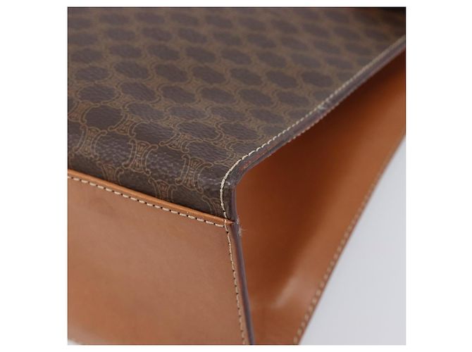 Céline CELINE Macadam Canvas Hand Bag PVC Leather Brown Gold Auth 210885V - Jerrillo - vista 15