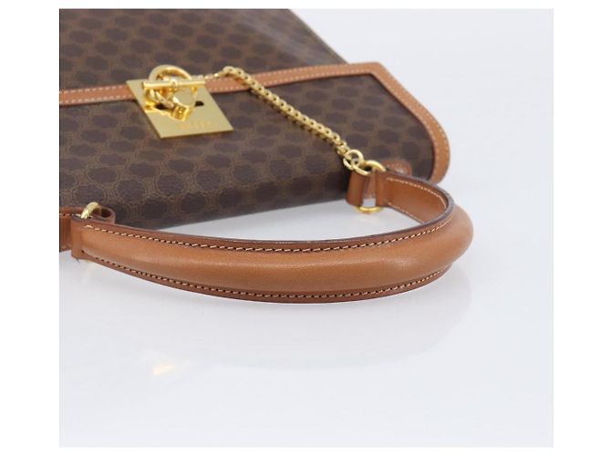 Céline CELINE Macadam Canvas Hand Bag PVC Leather Brown Gold Auth 210885V - Jerrillo - vista 7