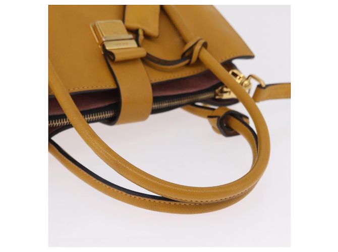 Miu Miu Madras Hand Bag Leather 2way Yellow Gold Auth 210842A - Jerrillo - vista 7