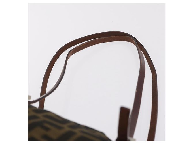 FENDI Zucca Canvas Tote Bag Brown Silver Auth 209368 - Jerrillo - vista 14
