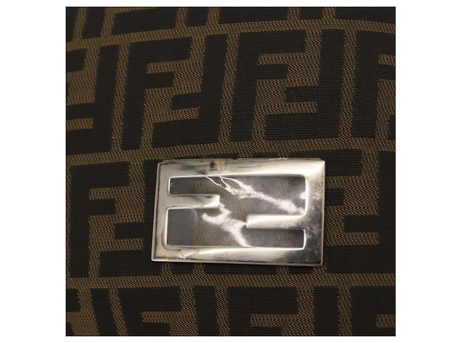 FENDI Zucca Canvas Tote Bag Brown Silver Auth 209368 - Jerrillo - vista 18