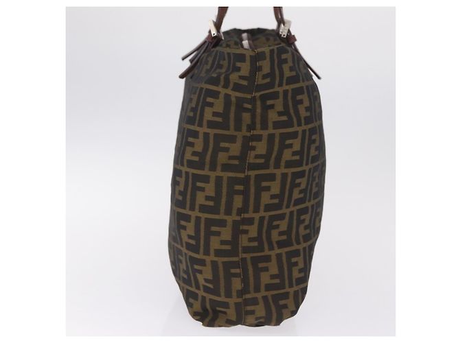FENDI Zucca Canvas Tote Bag Brown Silver Auth 209368 - Jerrillo - vista 4