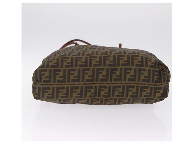 FENDI Zucca Canvas Tote Bag Brown Silver Auth 209368 - Jerrillo - vista 5