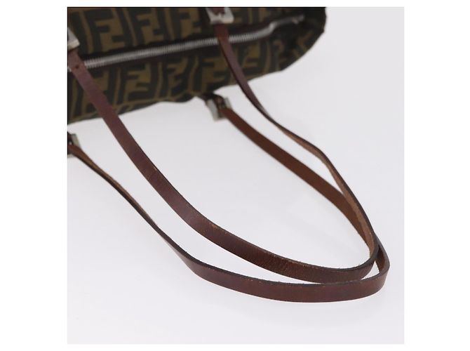FENDI Zucca Canvas Tote Bag Brown Silver Auth 209368 - Jerrillo - vista 7