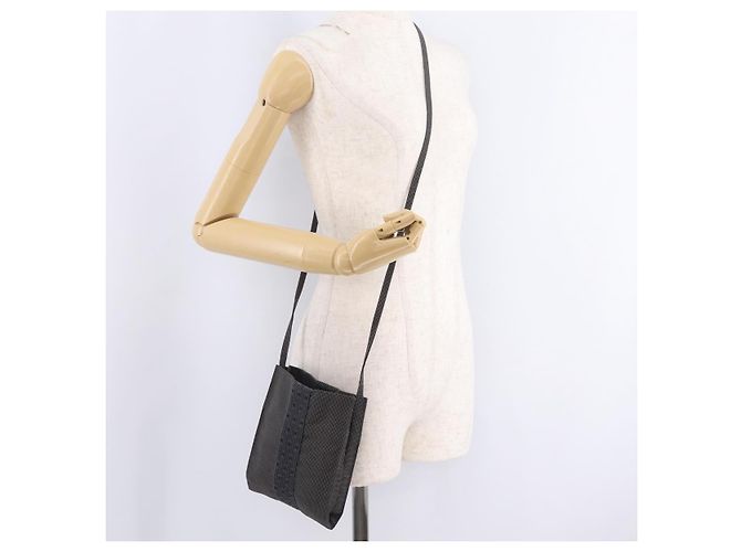 Hermès HERMES Her Line Pochette Shoulder Bag Canvas Gray Auth 210653A - Jerrillo - vista 18