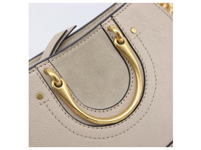 Chloé Chloe Pixy Hand Bag Leather 2way Beige Gold Auth BA16685A - Jerrillo - vista 15