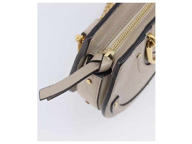 Chloé Chloe Pixy Hand Bag Leather 2way Beige Gold Auth BA16685A - Jerrillo - vista 16