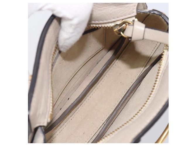 Chloé Chloe Pixy Hand Bag Leather 2way Beige Gold Auth BA16685A - Jerrillo - vista 18