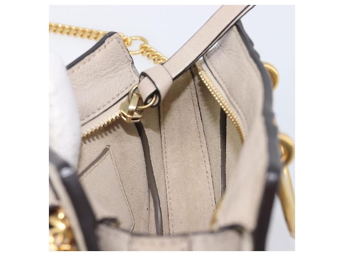 Chloé Chloe Pixy Hand Bag Leather 2way Beige Gold Auth BA16685A - Jerrillo - vista 19