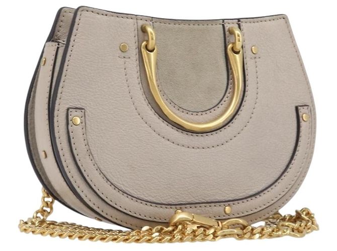 Chloé Chloe Pixy Hand Bag Leather 2way Beige Gold Auth BA16685A - Jerrillo - vista 2