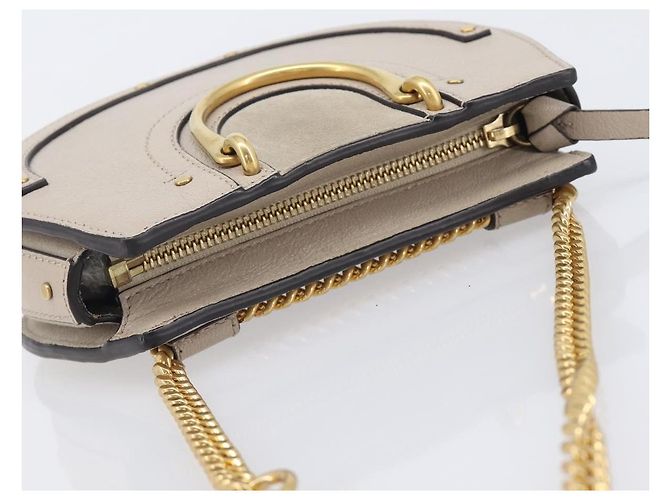 Chloé Chloe Pixy Hand Bag Leather 2way Beige Gold Auth BA16685A - Jerrillo - vista 6
