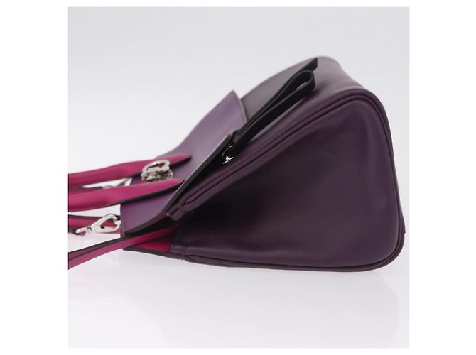 Salvatore Ferragamo Studio Bag Small Leather 2way Purple Silver Auth BA16267V - Jerrillo - vista 5
