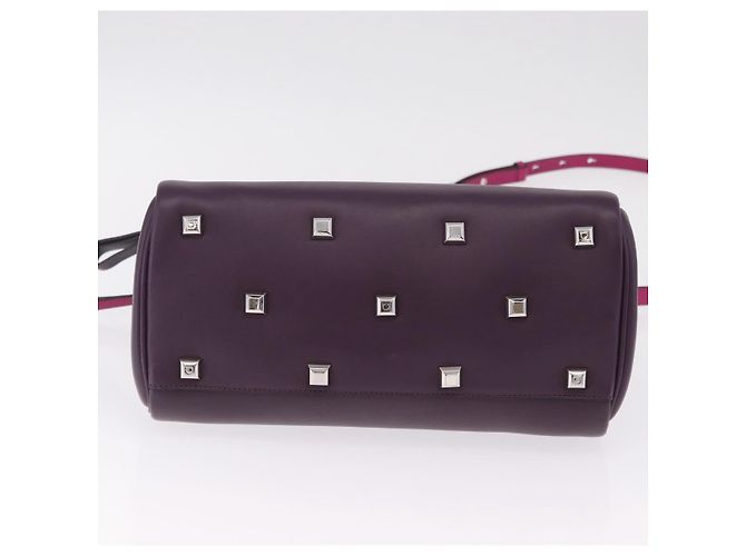 Salvatore Ferragamo Studio Bag Small Leather 2way Purple Silver Auth BA16267V - Jerrillo - vista 6