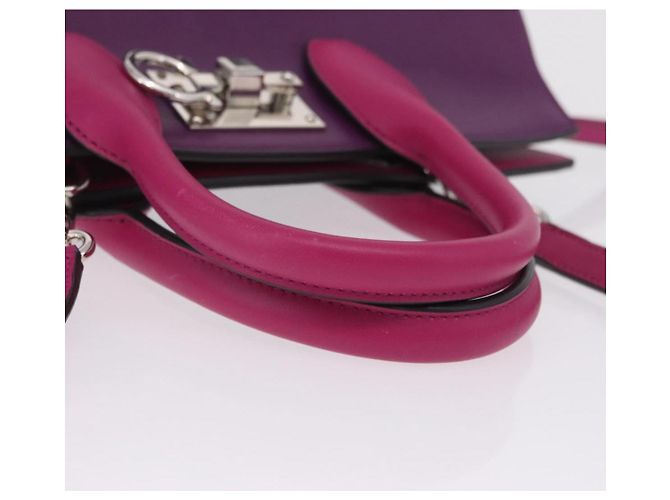 Salvatore Ferragamo Studio Bag Small Leather 2way Purple Silver Auth BA16267V - Jerrillo - vista 8