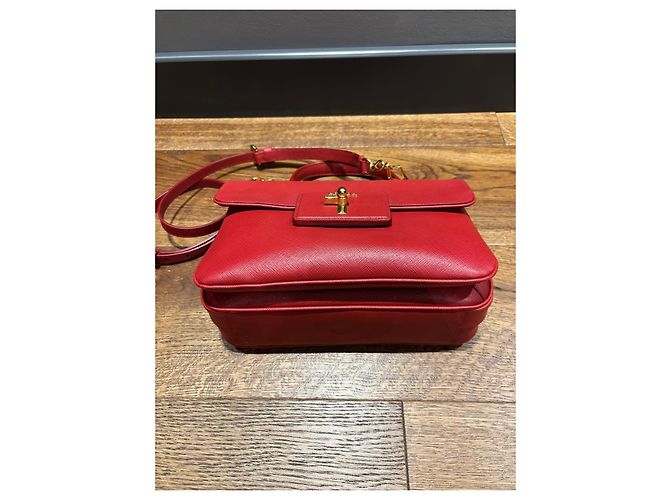 Prada Saffiano Lederhandtasche Rot - Ansicht 12