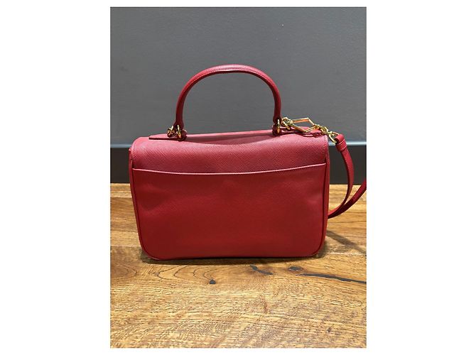Prada Saffiano Lederhandtasche Rot - Ansicht 13