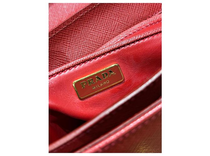 Prada Saffiano Lederhandtasche Rot - Ansicht 4