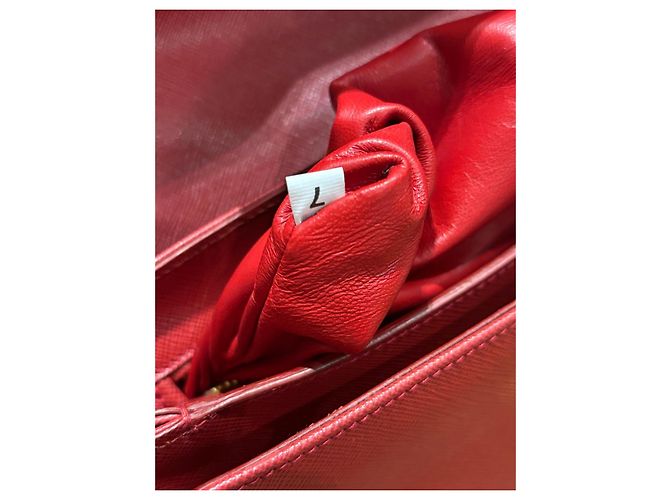 Prada Saffiano Lederhandtasche Rot - Ansicht 7