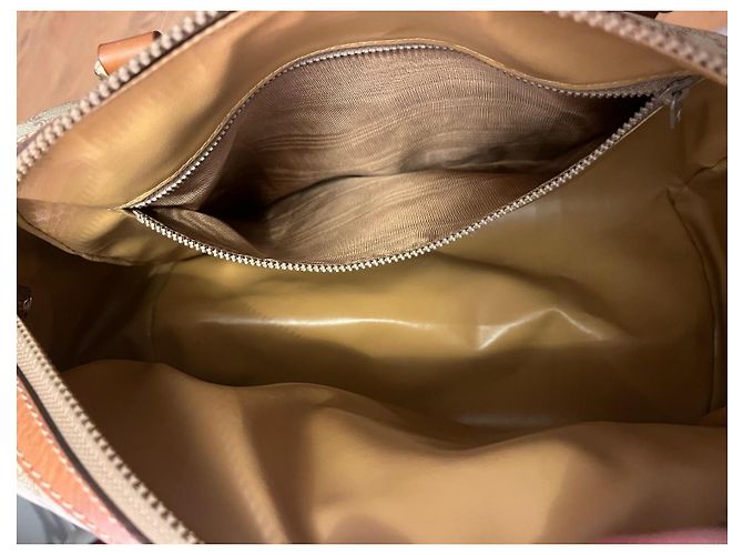 Céline Celine Borsa Boston Macadam in Tela Monogramma e Pelle Marrone - vista 8