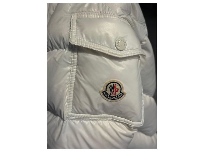 Moncler plumífero mujer blanco marfil con capucha - vista 13