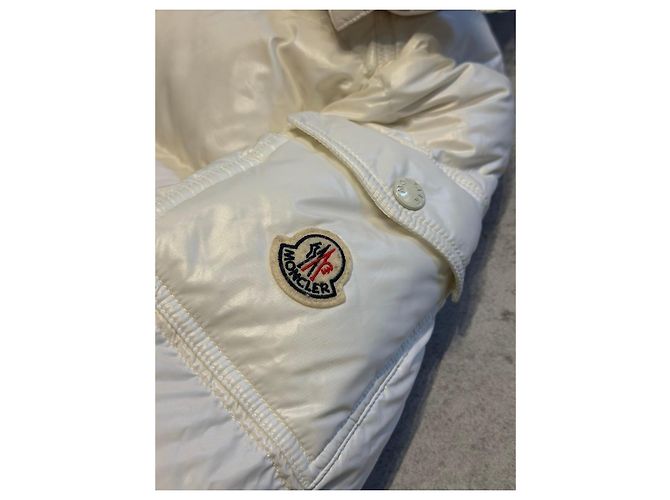 Moncler plumífero mujer blanco marfil con capucha - vista 5