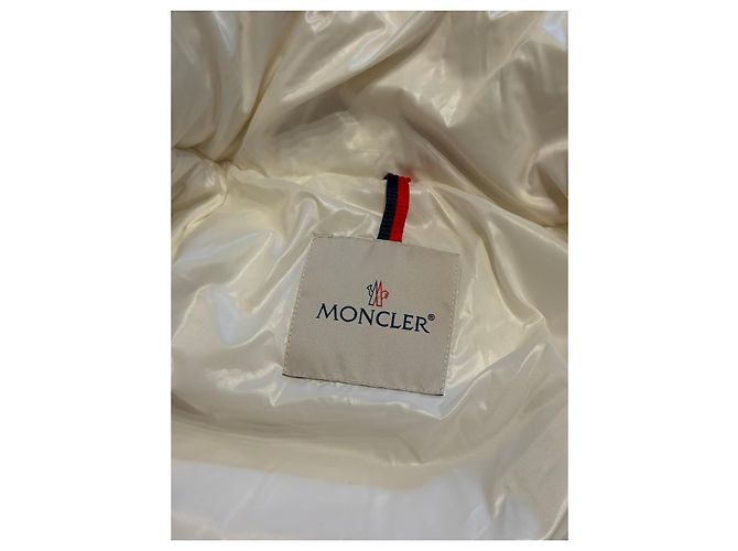 Moncler plumífero mujer blanco marfil con capucha - vista 6