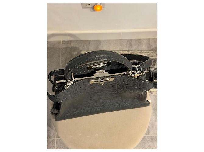 Fendi Peekaboo ISeeU Medium Selleria grigio - vista 11