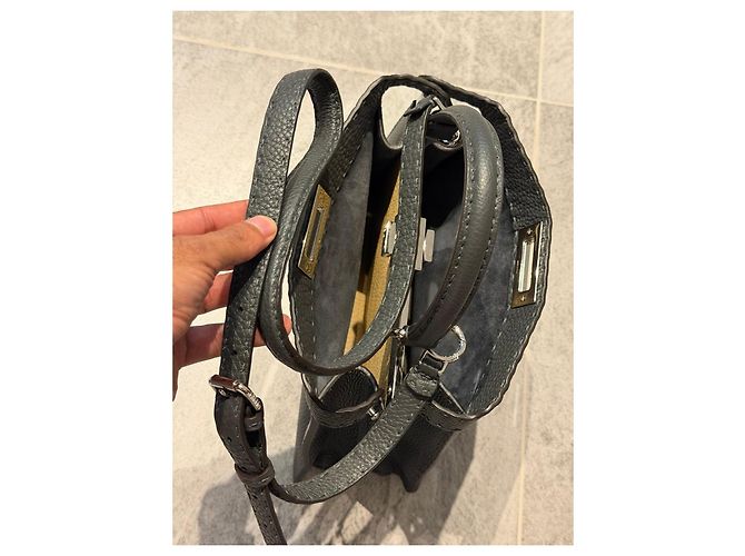 Fendi Peekaboo ISeeU Medium Selleria grigio - vista 17