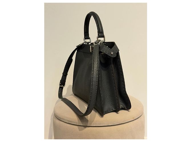 Fendi Peekaboo ISeeU Medium Selleria grigio - vista 19