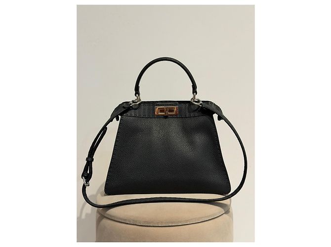 Fendi Peekaboo ISeeU Medium Selleria grigio - vista 20