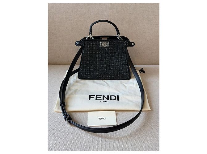 Fendi Peekaboo ISeeU Petite nera con cristalli - vista 10