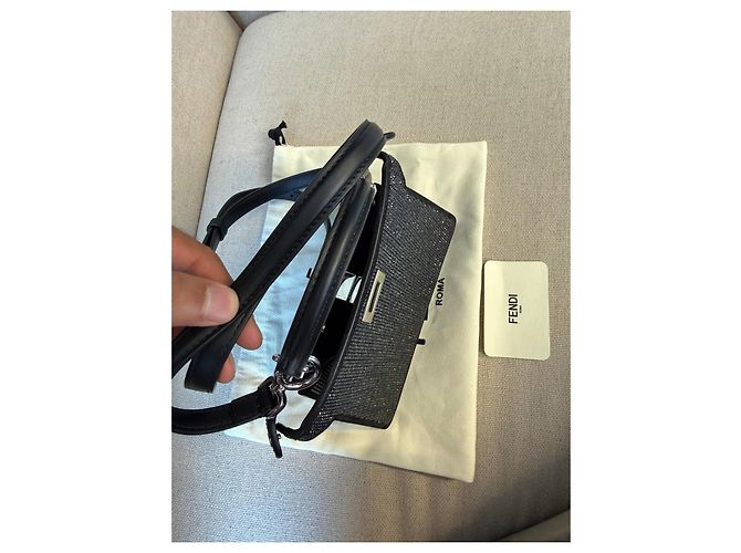Fendi Peekaboo ISeeU Petite nera con cristalli - vista 12