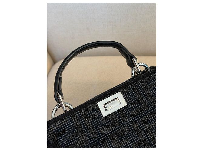 Fendi Peekaboo ISeeU Petite nera con cristalli - vista 13