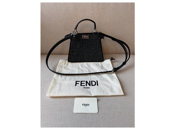 Fendi Peekaboo ISeeU Petite nera con cristalli - vista 14