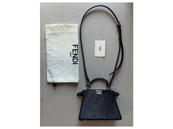 Fendi Peekaboo ISeeU Petite nera con cristalli - vista 15