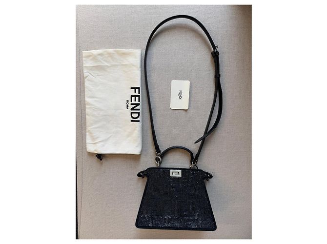 Fendi Peekaboo ISeeU Petite nera con cristalli - vista 16